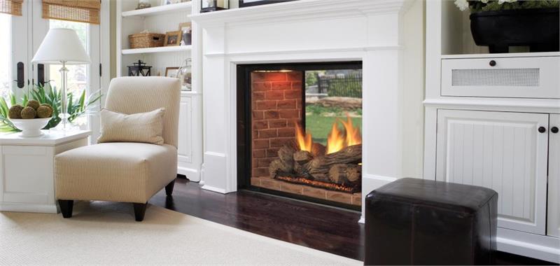 See Thru 48" Direct Vent Marquis Clear View Majestic Fireplace.This specialty option gives you the ability to enjoy the beautiful