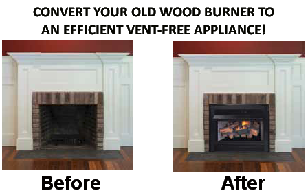 VCI3032 Superior Vent Free Gas Fireplace Insert with Logs Remote Ready Thermostat Blower