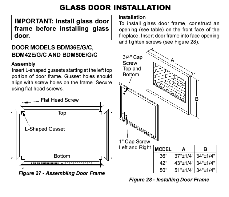 BDM36 Bi-Fold Glass Masonry Door and Frame Assembly for Indoor Outdoor Wood Burning Mosaic Masonry Fireplace BDM36